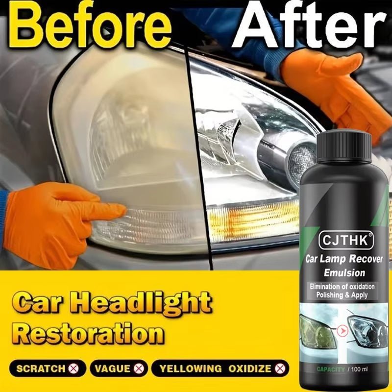 Car Headlight Restoration Polishing Kits Headlamp Scratch Remover Repair Cleaning Paste Remove Oxidation Headlight Polish Liquid Allinoneshop-24