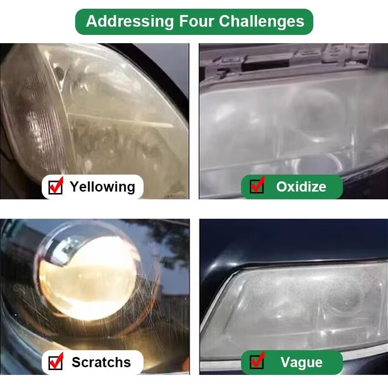 Car Headlight Restoration Polishing Kits Headlamp Scratch Remover Repair Cleaning Paste Remove Oxidation Headlight Polish Liquid Allinoneshop-24
