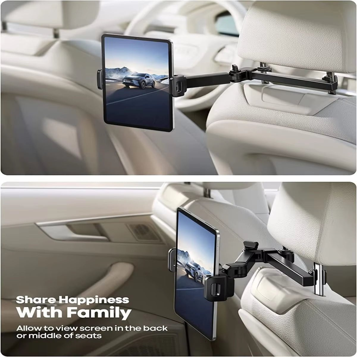 Car Tablet Holder, Headrest Tablet Mount Headrest Stand Cradle Compatible with Devices for Ipad Air Mini, Other 4.7-12.9" Cell Allinoneshop-24