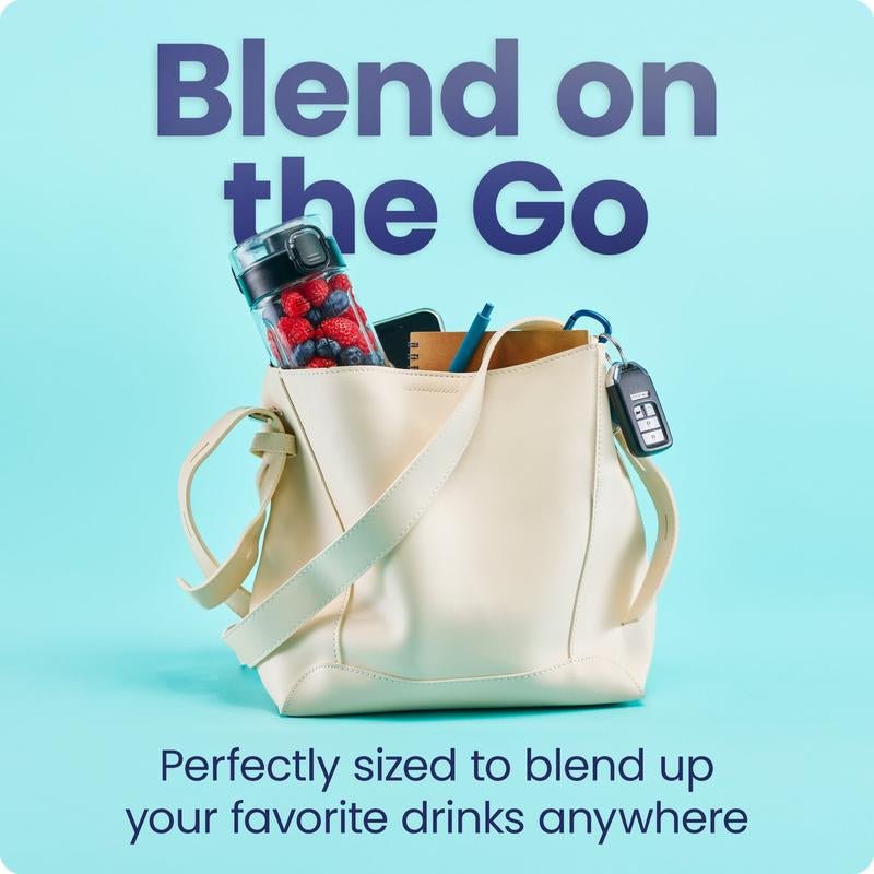 Chefman Cordless Portable Blender 16 Oz Rechargeable with Stainless-Steel Blades - USB-C Charging, LED Indicators, Sipping Lid & Carrying Strap Allinoneshop-24