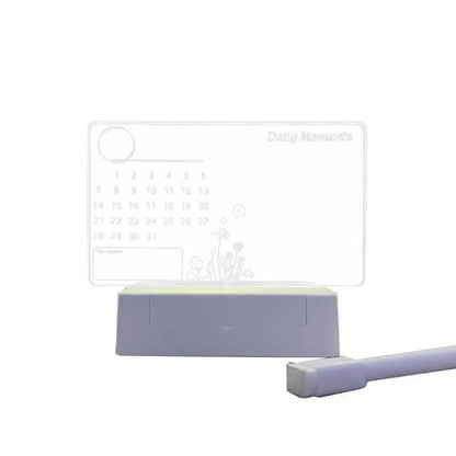 Clear Acrylic Desk Calendar Planner LED Night Light with Stand Erasable Marker Office Calendar Planner Allinoneshop-24