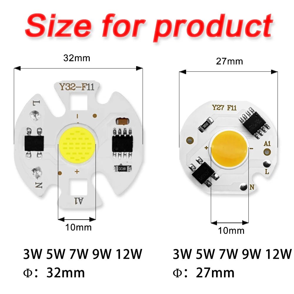 Cob Led Chip Lights Spotlights Lamp 220V Smart 3W 5W 7W 9W 10W 12W Lamp for Flood Light Rectangular No Need Driver Lampara Diy Allinoneshop-24