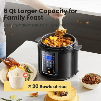 COMFEE’ 9-In-1 Electric Pressure Cooker Olla De Presion, Gift, 6QT Slow Rice Cooker 14 Presets Instant Multi Cooker Allinoneshop-24