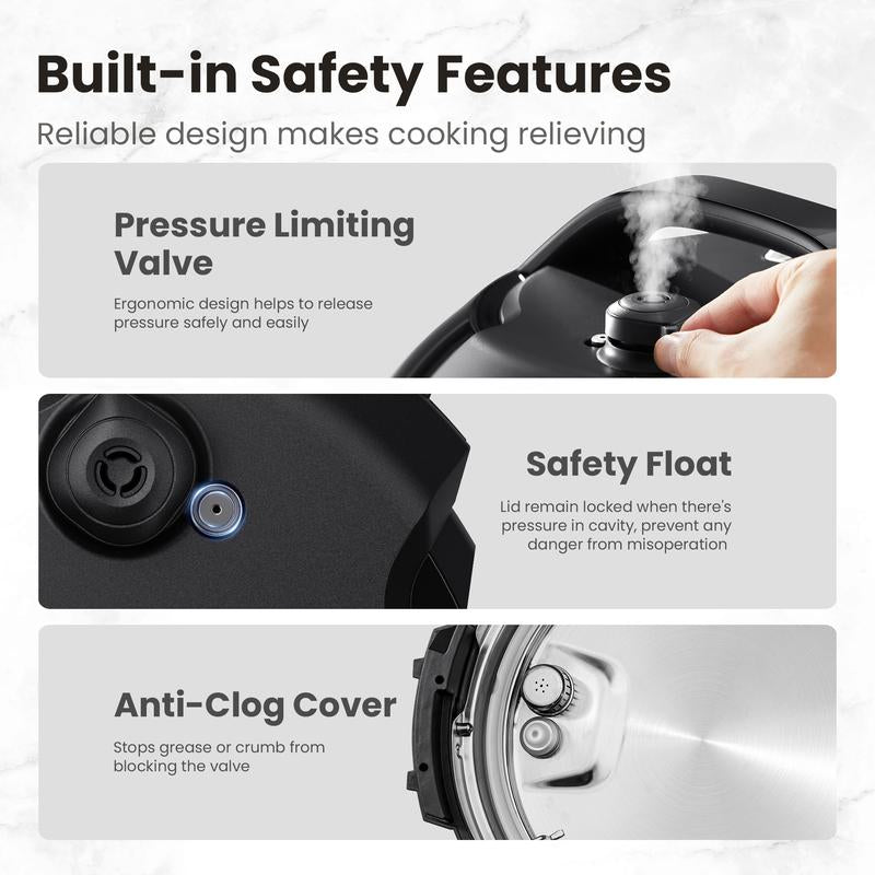 COMFEE’ 9-In-1 Electric Pressure Cooker Olla De Presion, Gift, 6QT Slow Rice Cooker 14 Presets Instant Multi Cooker Allinoneshop-24