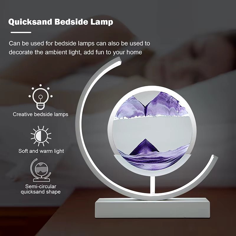 Creative LED Quicksand Art Sand Painting Hourglass Lamp Remote Control 360° Rotatable for Home Bedroom Table Desk Decoration Allinoneshop-24