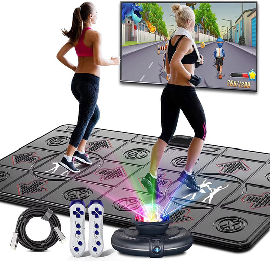 Dance Mat Game for TV / PC Motion Sensing Double User with Two Wireless Handle Controllers Non-Slip Massage Yoga Pads Allinoneshop-24