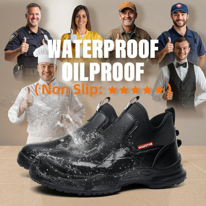 Desai Working Shoes Chef Shoes Waterproof Comfortable anti Slip Shoes for Men Food Service Chef Kitchen Non Slip Work Shoes Slip on Water Resistant SF926 Allinoneshop-24