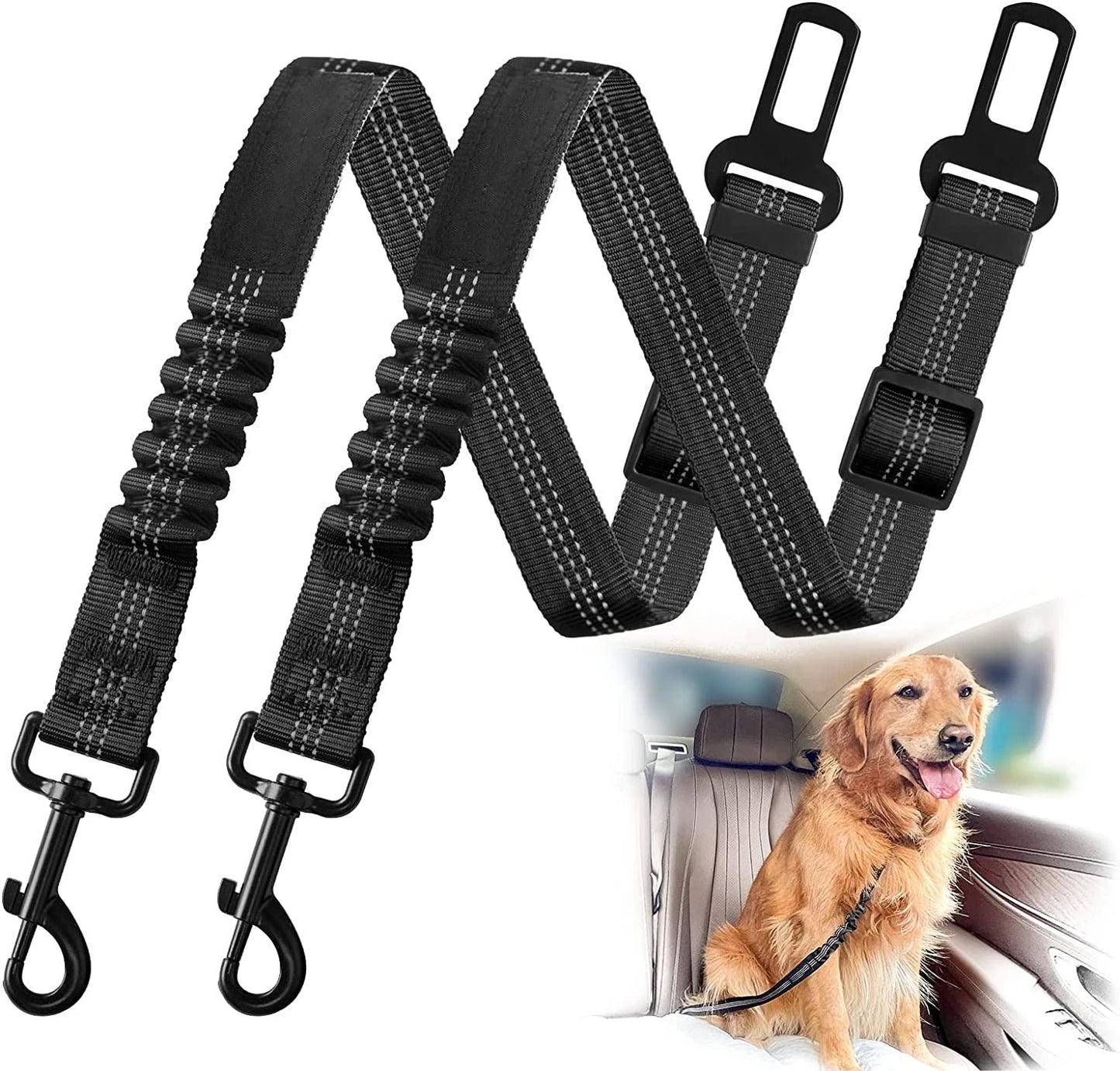 Dog Car Seat Belt Elastic Adjustible Leash Belt for Pet Car Travel Dog Cat Safety Rope Pet Travel Essentials Accessories Allinoneshop-24