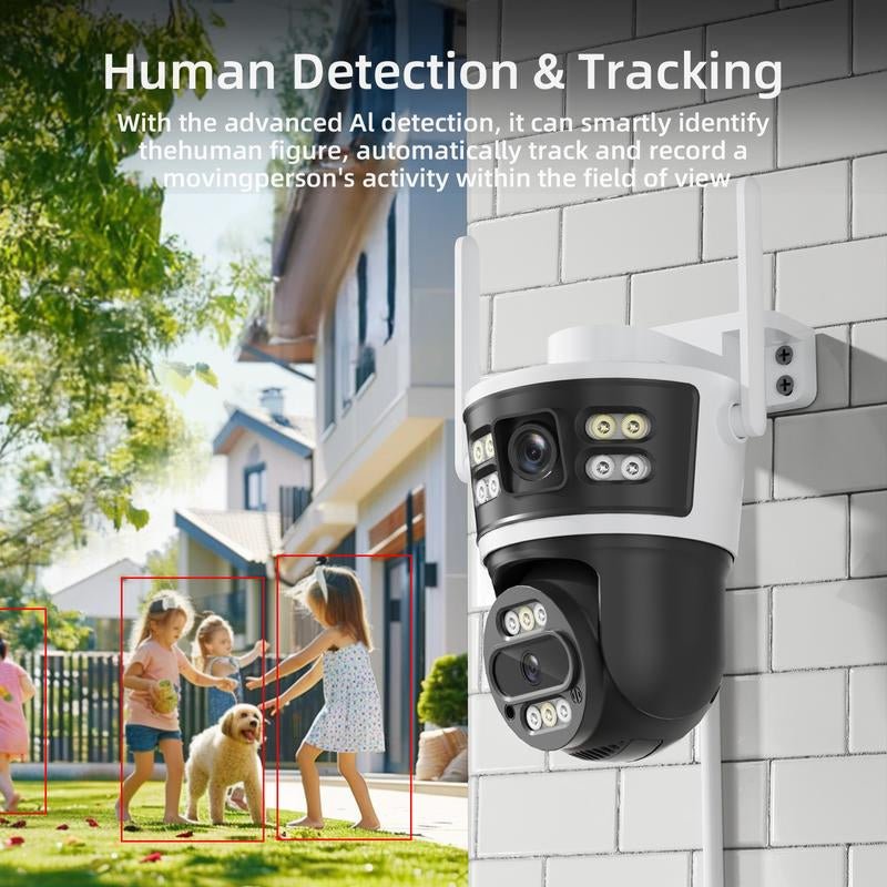 Dual Lens 10X Zoom Wireless Security Camera | Outdoor CCTV System with Color Night Vision | AI Motion Tracking | IP66 Waterproof | No Monthly Fee Homesecurity2.4G/ Wifi Indoor Light Allinoneshop-24