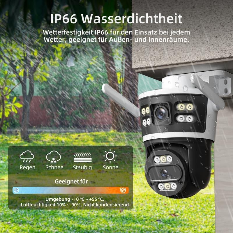 Dual Lens 10X Zoom Wireless Security Camera | Outdoor CCTV System with Color Night Vision | AI Motion Tracking | IP66 Waterproof | No Monthly Fee Homesecurity2.4G/ Wifi Indoor Light Allinoneshop-24