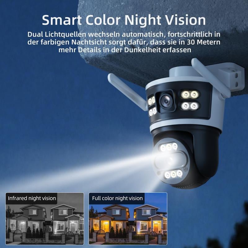 Dual Lens 10X Zoom Wireless Security Camera | Outdoor CCTV System with Color Night Vision | AI Motion Tracking | IP66 Waterproof | No Monthly Fee Homesecurity2.4G/ Wifi Indoor Light Allinoneshop-24