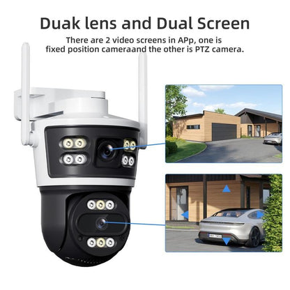Dual Lens 10X Zoom Wireless Security Camera | Outdoor CCTV System with Color Night Vision | AI Motion Tracking | IP66 Waterproof | No Monthly Fee Homesecurity2.4G/ Wifi Indoor Light Allinoneshop-24