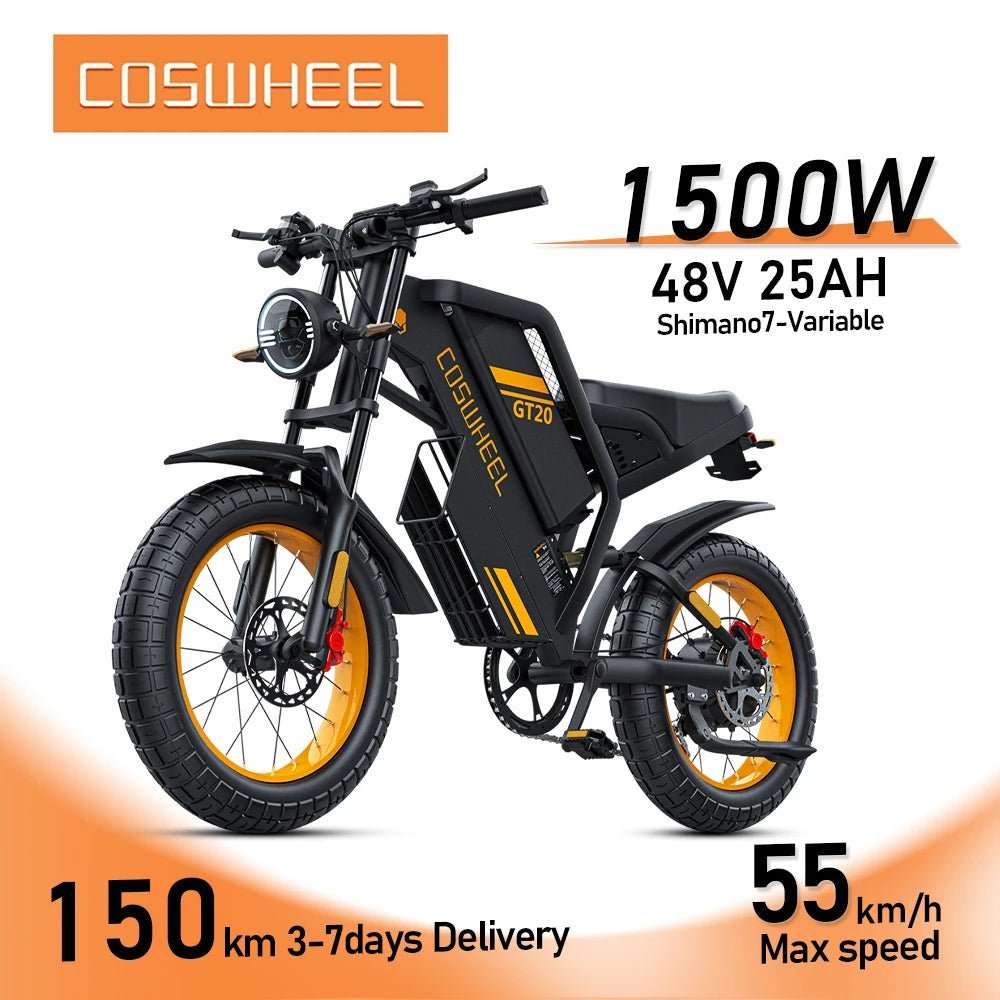 Ebike GT20 Adult Electric Motorcycle Mountain Bikes 20Inch 48V Electric Bike Fatbike Adult Motorcycles Drit Bike Allinoneshop-24