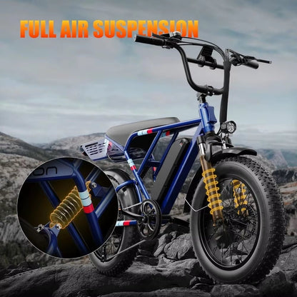 Electric Bike,1200W Peak Upgrade Motor & 30MPH & 70Miles] Full Suspension Ebike with 48V 13Ah Removable Battery Electric Bicycle Allinoneshop-24