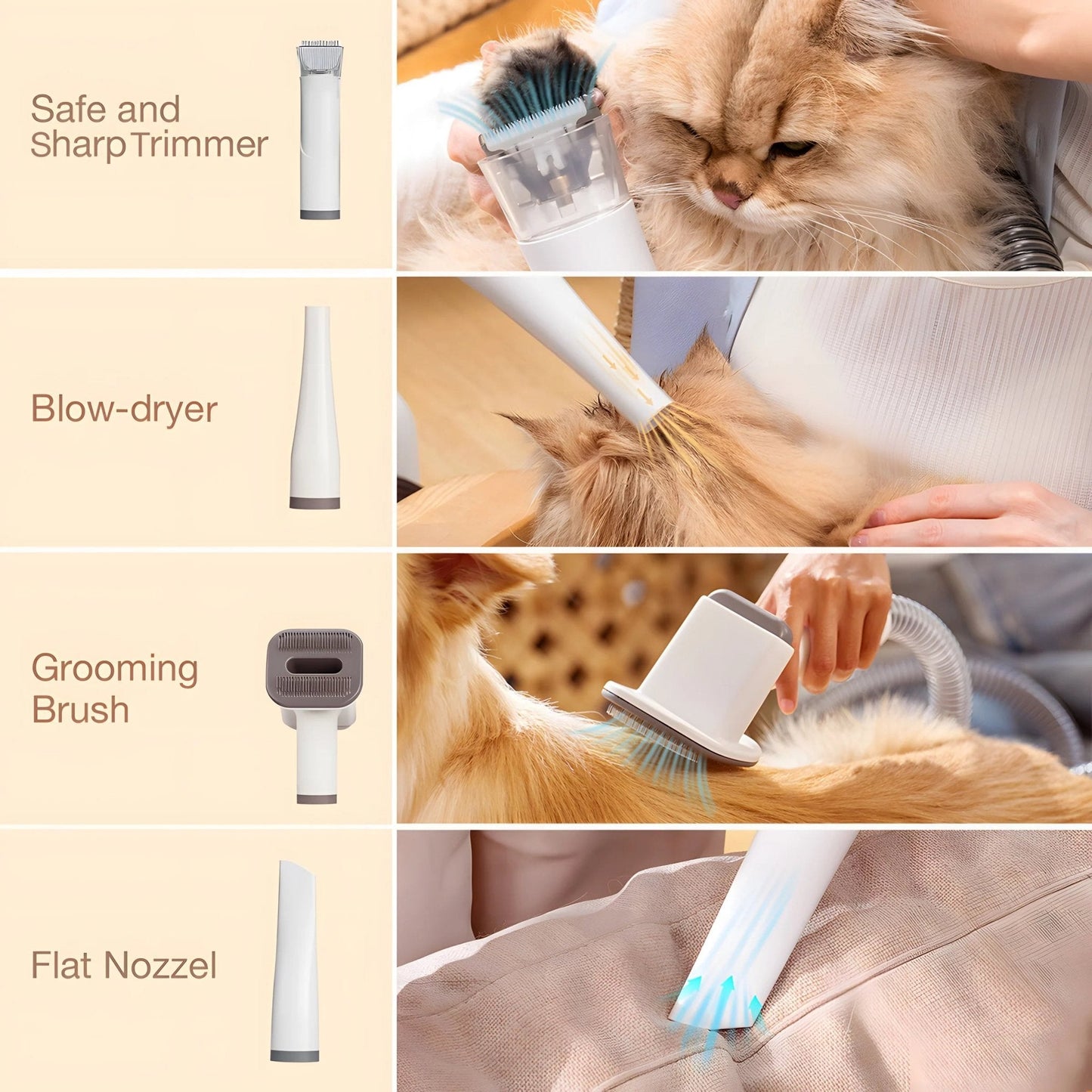 Els Pet Groomdora 5-In-1 Grooming Vacuum Kit for Easy Pet Care Allinoneshop-24