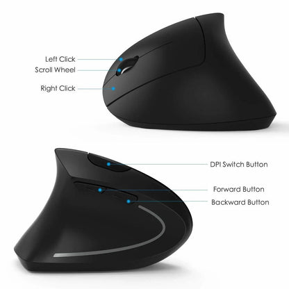 Ergonomic Vertical Mouse 2.4G Wireless Right Left Hand Computer Gaming Mice 6D USB Optical Mouse Gamer Mause for Laptop PC Allinoneshop-24