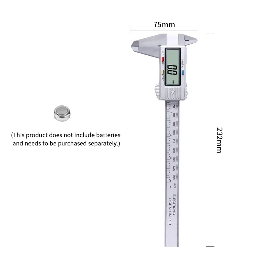 ET50 150Mm Digital Caliper Stainless Steel Fraction / MM / Inch 0.01Mm High Precision for Mechanical Components Measure Allinoneshop-24
