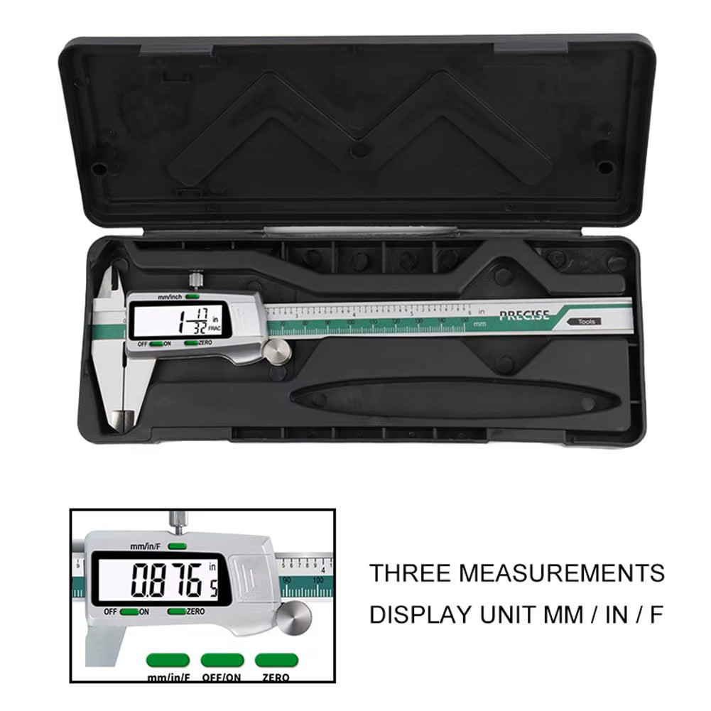 ET50 150Mm Digital Caliper Stainless Steel Fraction / MM / Inch 0.01Mm High Precision for Mechanical Components Measure Allinoneshop-24