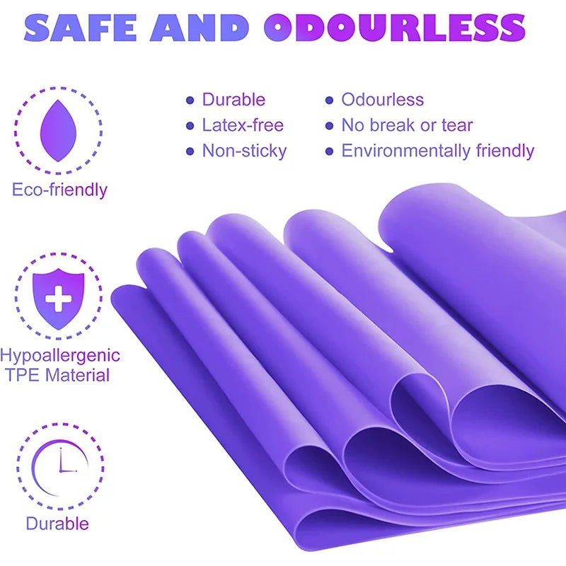 Exercise Resistance Bands Set with 4 Resistance Levels TPE Elastic Band for Fitness Workout Rehab Strength Training Yoga Pilates Allinoneshop-24