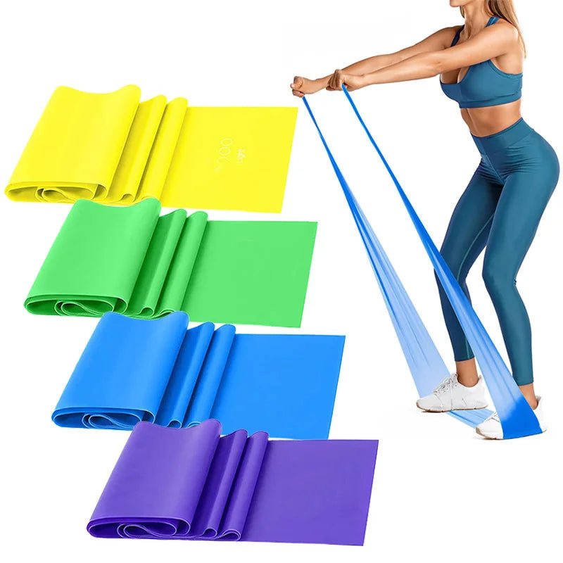 Exercise Resistance Bands Set with 4 Resistance Levels TPE Elastic Band for Fitness Workout Rehab Strength Training Yoga Pilates Allinoneshop-24