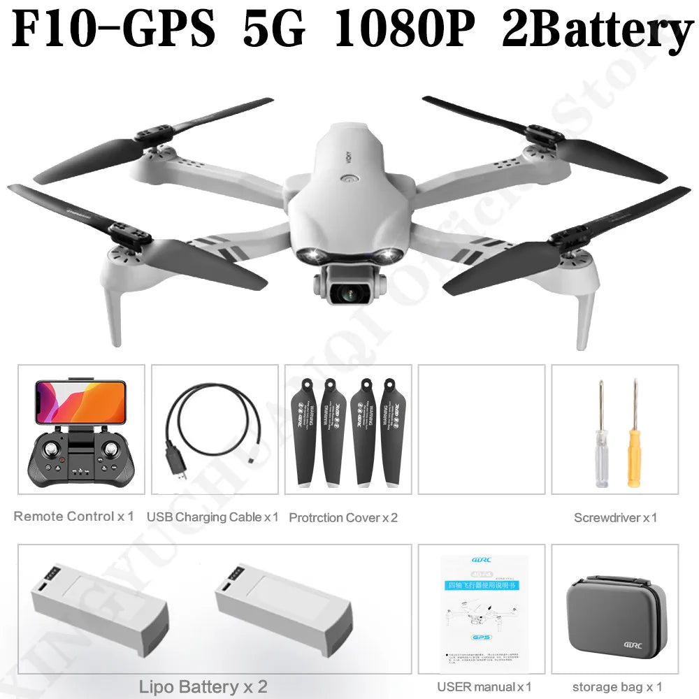 F10 Drone 4K HD Dual Camera GPS Wifi FPV Portable Foldable Quadcopter Helicopter RC Drone Toys with Camera Allinoneshop-24