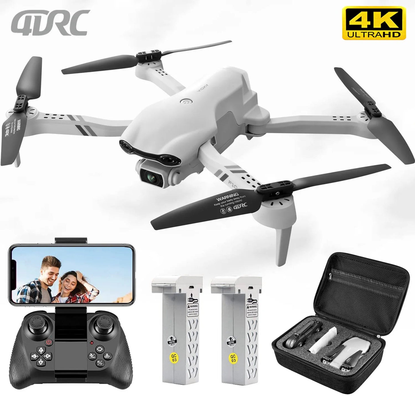 F10 Drone 4K HD Dual Camera GPS Wifi FPV Portable Foldable Quadcopter Helicopter RC Drone Toys with Camera Allinoneshop-24