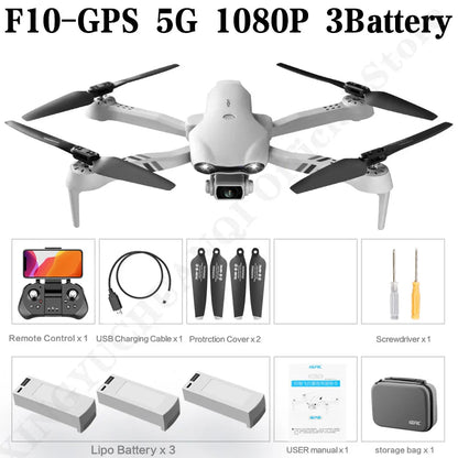F10 Drone 4K HD Dual Camera GPS Wifi FPV Portable Foldable Quadcopter Helicopter RC Drone Toys with Camera Allinoneshop-24
