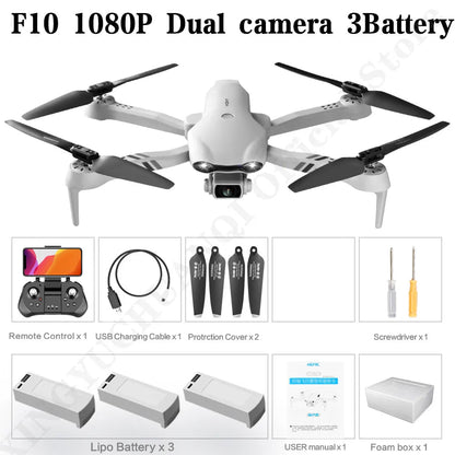 F10 Drone 4K HD Dual Camera GPS Wifi FPV Portable Foldable Quadcopter Helicopter RC Drone Toys with Camera Allinoneshop-24