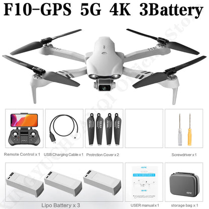 F10 Drone 4K HD Dual Camera GPS Wifi FPV Portable Foldable Quadcopter Helicopter RC Drone Toys with Camera Allinoneshop-24