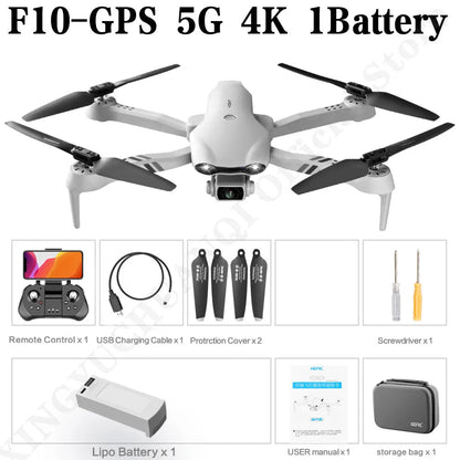 F10 Drone 4K HD Dual Camera GPS Wifi FPV Portable Foldable Quadcopter Helicopter RC Drone Toys with Camera Allinoneshop-24