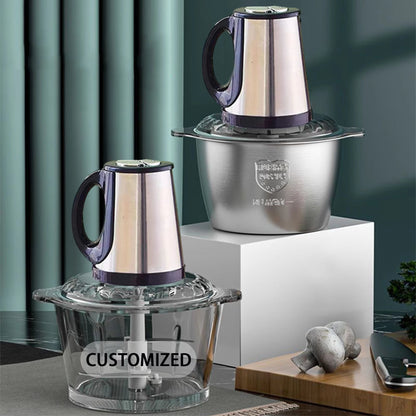 Factory Wholesale Kitchen Home Vegetable Meat Chopper Food Processor Stainless Steel 2L 3L 5L Mincer Electric Meat Grinders Allinoneshop-24