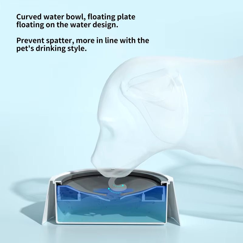 Floating Non-Wetting Mouth Cat Bowl without Spill, Drinking Water Dispenser, Anti-Over Dog Bowl, 1L, 1.5L Allinoneshop-24