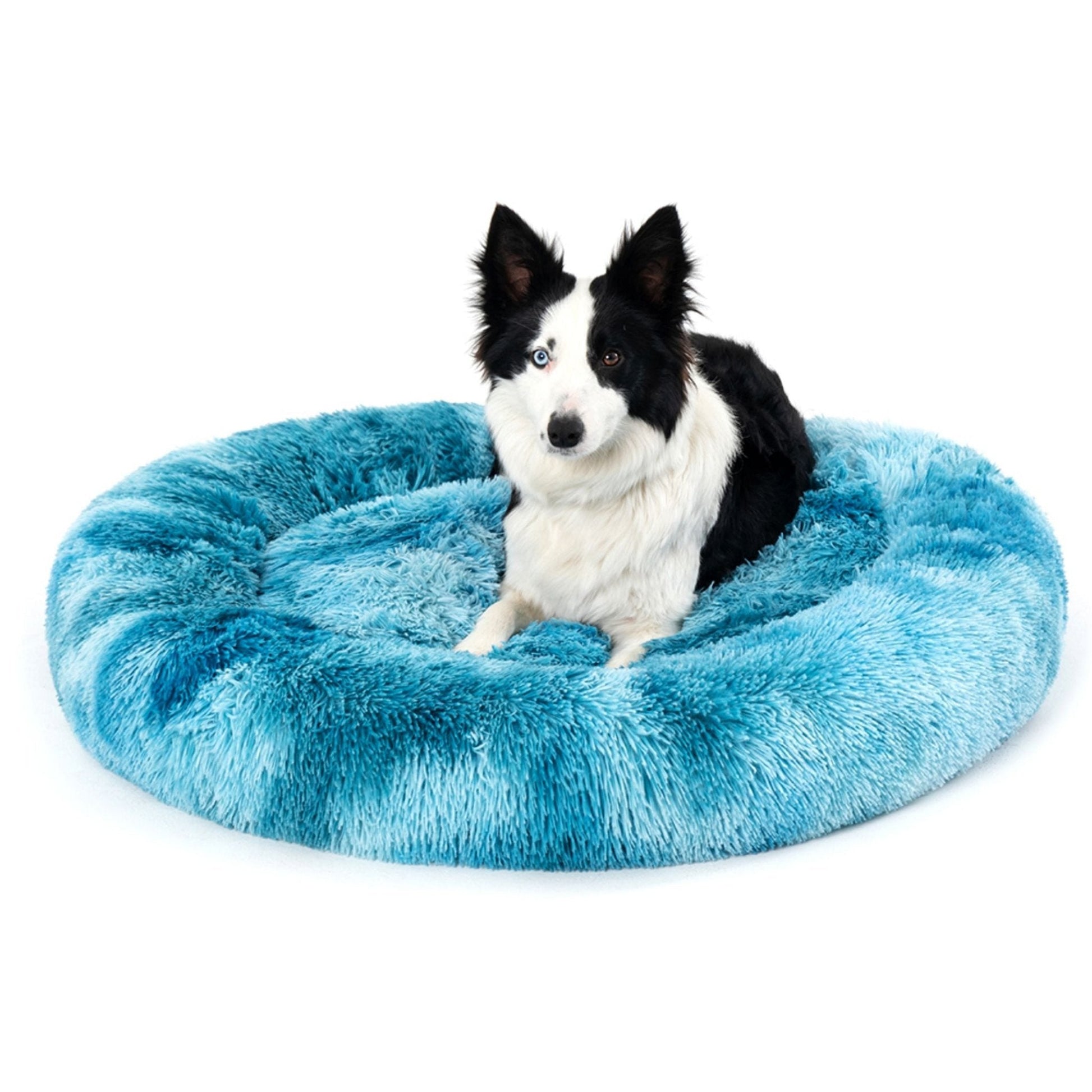 Fluffy Donut Dog Bed Warm Soft Long Plush Pet Cushion Dog House Cat Bed Washable Pet Sofa Mat Calming Samll Large Dog Beds Allinoneshop-24