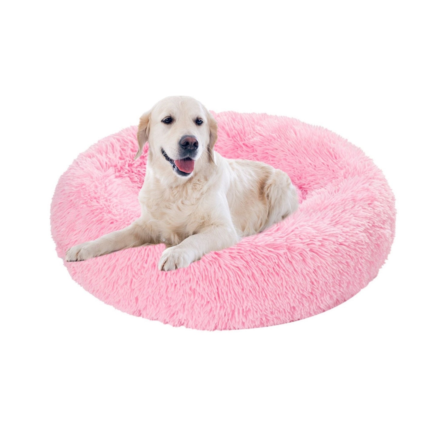 Fluffy Donut Dog Bed Warm Soft Long Plush Pet Cushion Dog House Cat Bed Washable Pet Sofa Mat Calming Samll Large Dog Beds Allinoneshop-24