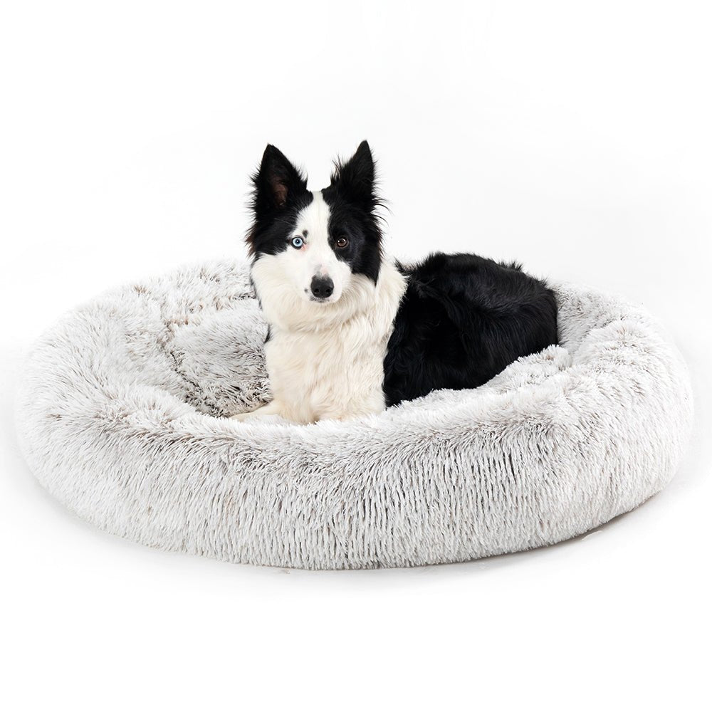 Fluffy Donut Dog Bed Warm Soft Long Plush Pet Cushion Dog House Cat Bed Washable Pet Sofa Mat Calming Samll Large Dog Beds Allinoneshop-24