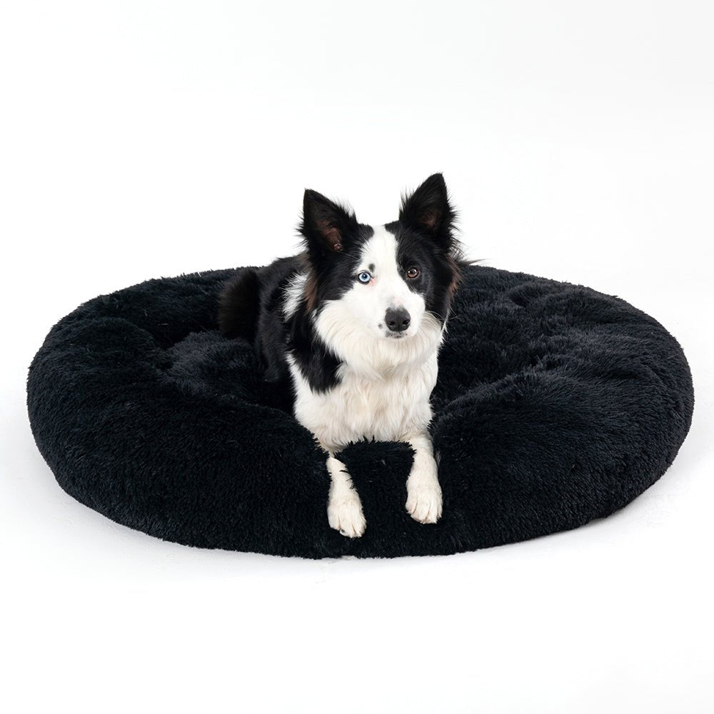 Fluffy Donut Dog Bed Warm Soft Long Plush Pet Cushion Dog House Cat Bed Washable Pet Sofa Mat Calming Samll Large Dog Beds Allinoneshop-24