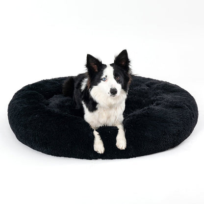 Fluffy Donut Dog Bed Warm Soft Long Plush Pet Cushion Dog House Cat Bed Washable Pet Sofa Mat Calming Samll Large Dog Beds Allinoneshop-24