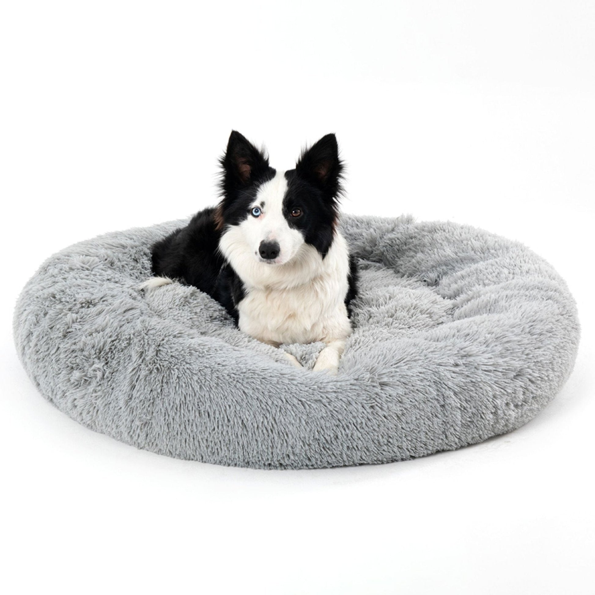 Fluffy Donut Dog Bed Warm Soft Long Plush Pet Cushion Dog House Cat Bed Washable Pet Sofa Mat Calming Samll Large Dog Beds Allinoneshop-24