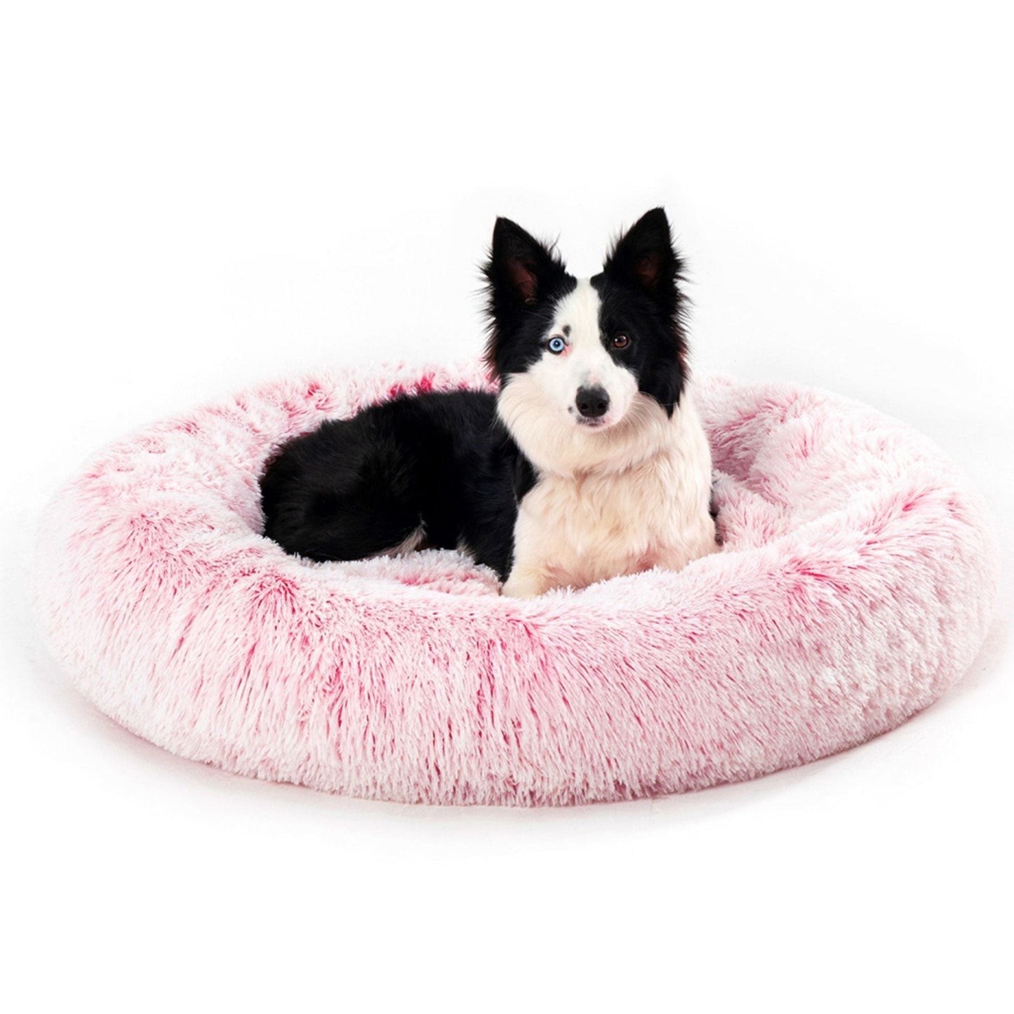 Fluffy Donut Dog Bed Warm Soft Long Plush Pet Cushion Dog House Cat Bed Washable Pet Sofa Mat Calming Samll Large Dog Beds Allinoneshop-24