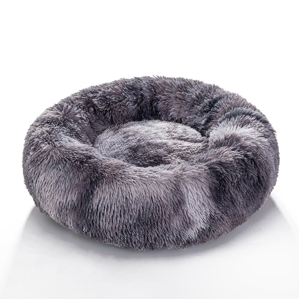 Fluffy Donut Dog Bed Warm Soft Long Plush Pet Cushion Dog House Cat Bed Washable Pet Sofa Mat Calming Samll Large Dog Beds Allinoneshop-24