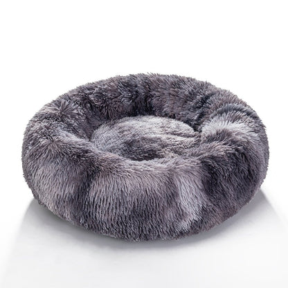 Fluffy Donut Dog Bed Warm Soft Long Plush Pet Cushion Dog House Cat Bed Washable Pet Sofa Mat Calming Samll Large Dog Beds Allinoneshop-24
