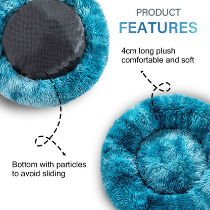 Fluffy Donut Dog Bed Warm Soft Long Plush Pet Cushion Dog House Cat Bed Washable Pet Sofa Mat Calming Samll Large Dog Beds Allinoneshop-24