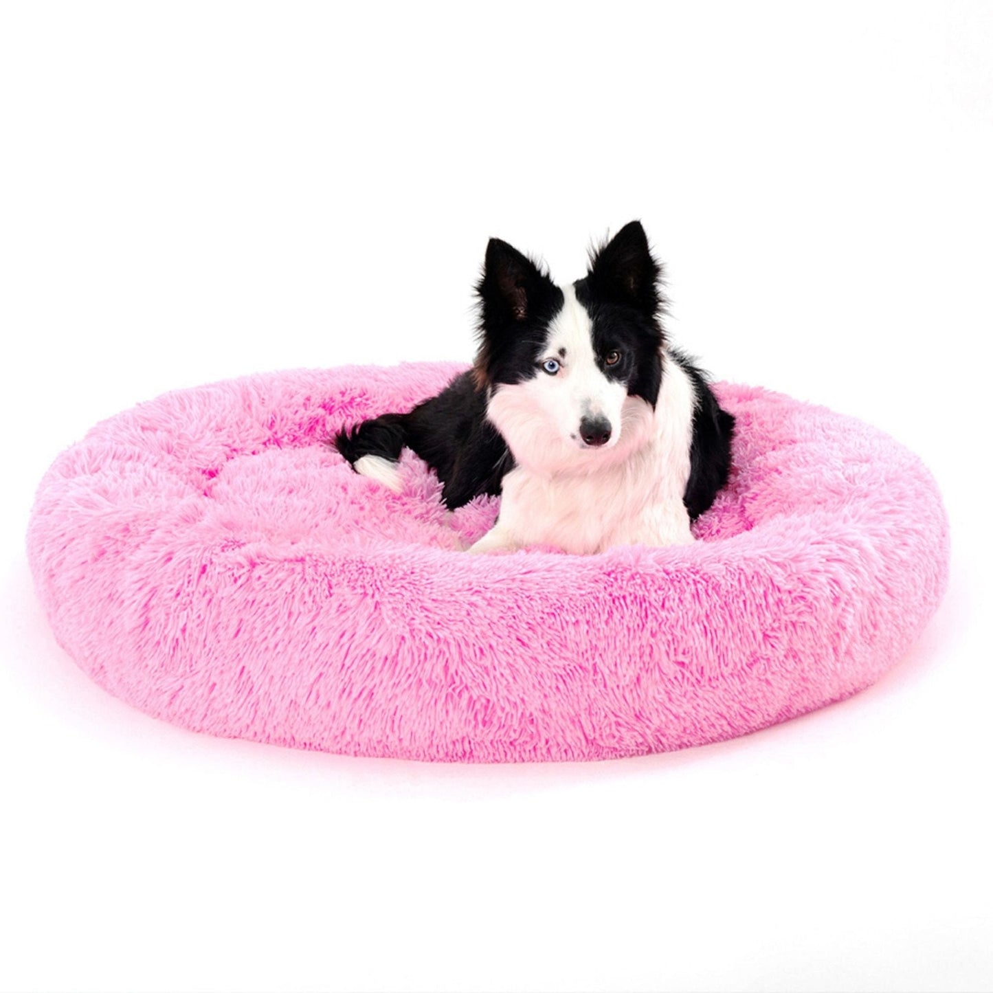 Fluffy Donut Dog Bed Warm Soft Long Plush Pet Cushion Dog House Cat Bed Washable Pet Sofa Mat Calming Samll Large Dog Beds Allinoneshop-24