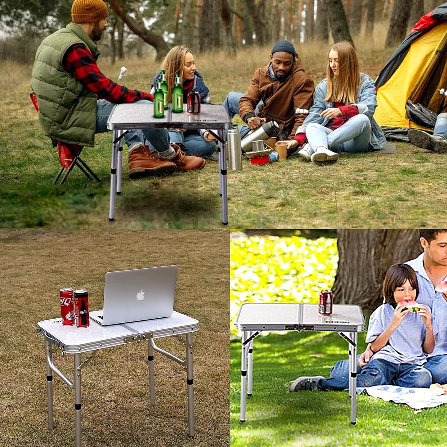 Foldable Portable Camping Table Outdoor Furniture Camping Equipment Camping Table Stainless Steel Picnic Desk Nature Hike Allinoneshop-24