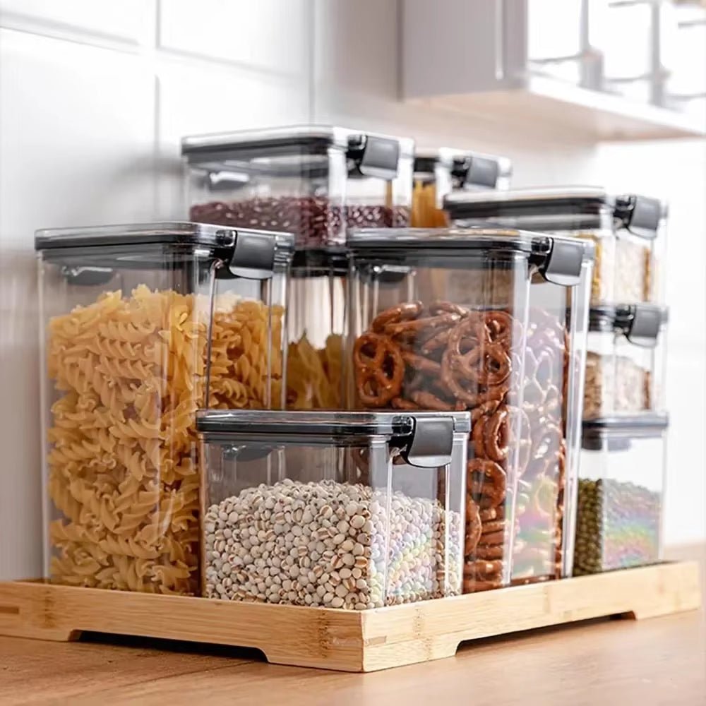 Food Storage Containers Kitchen Storage Organization Kitchen Storage Box Ducts Jars for Kitchen PET Food Container Box Lid Allinoneshop-24