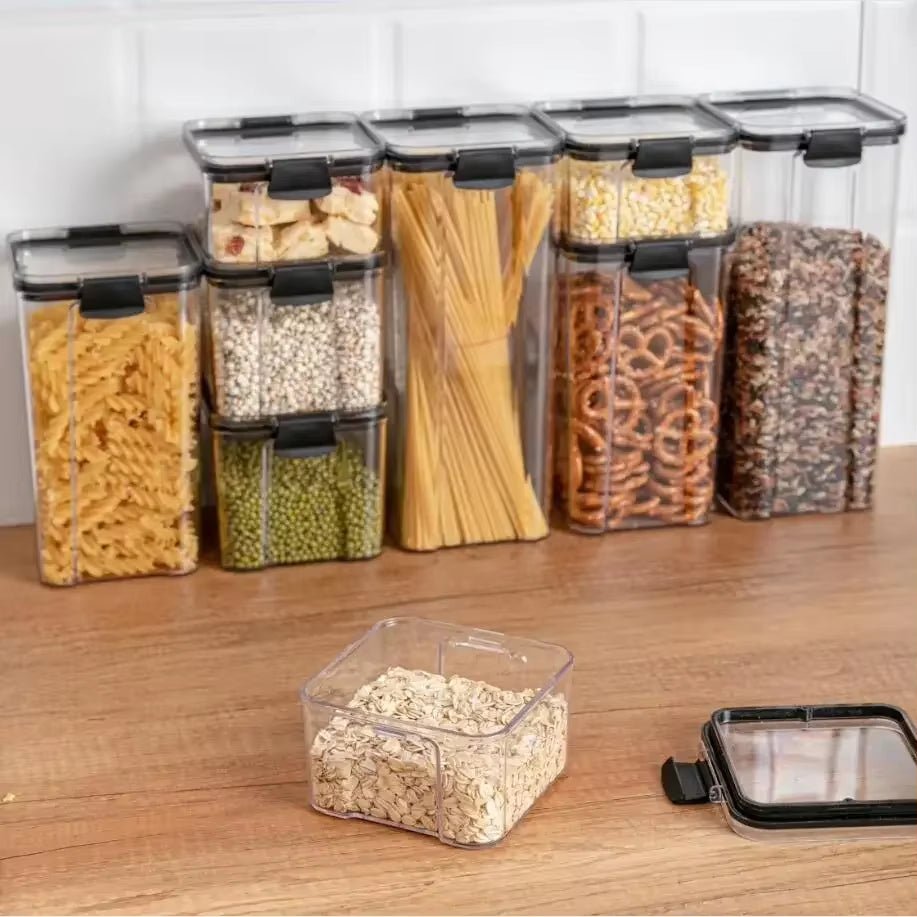 Food Storage Containers Kitchen Storage Organization Kitchen Storage Box Ducts Jars for Kitchen PET Food Container Box Lid Allinoneshop-24