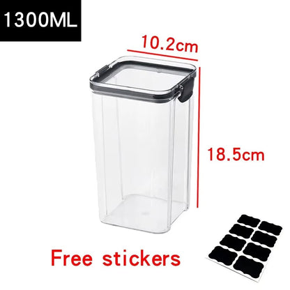 Food Storage Containers Kitchen Storage Organization Kitchen Storage Box Ducts Jars for Kitchen PET Food Container Box Lid Allinoneshop-24