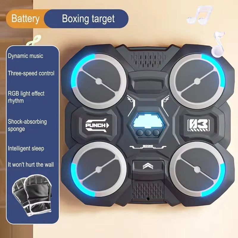 Funny Music Boxing Machine for Children Smart Music Boxing Machine Wall Mounted Decompression Wall Target Toys Boxing Trainer Allinoneshop-24