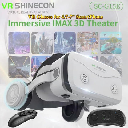 G15E VR Glasses IMAX 3D Movies Virtual Reality VR Glasses Google Cardboard Box VR Helmet for 4.7-7" Phone,Support Game Joystick Allinoneshop-24