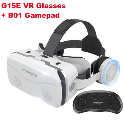 G15E VR Glasses IMAX 3D Movies Virtual Reality VR Glasses Google Cardboard Box VR Helmet for 4.7-7" Phone,Support Game Joystick Allinoneshop-24